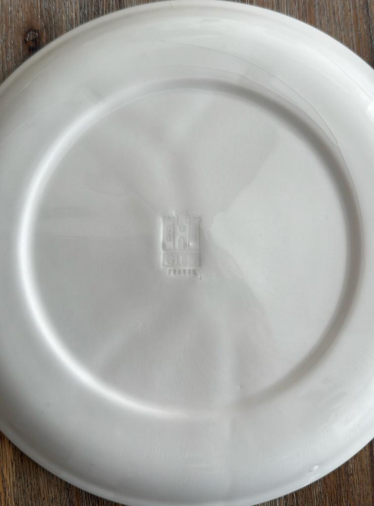 Gourmet/fondue borden “Faïencerie de Gien”., Huis en Inrichting, Keuken | Servies, Gebruikt, Keramiek, Ophalen of Verzenden, Bord(en)