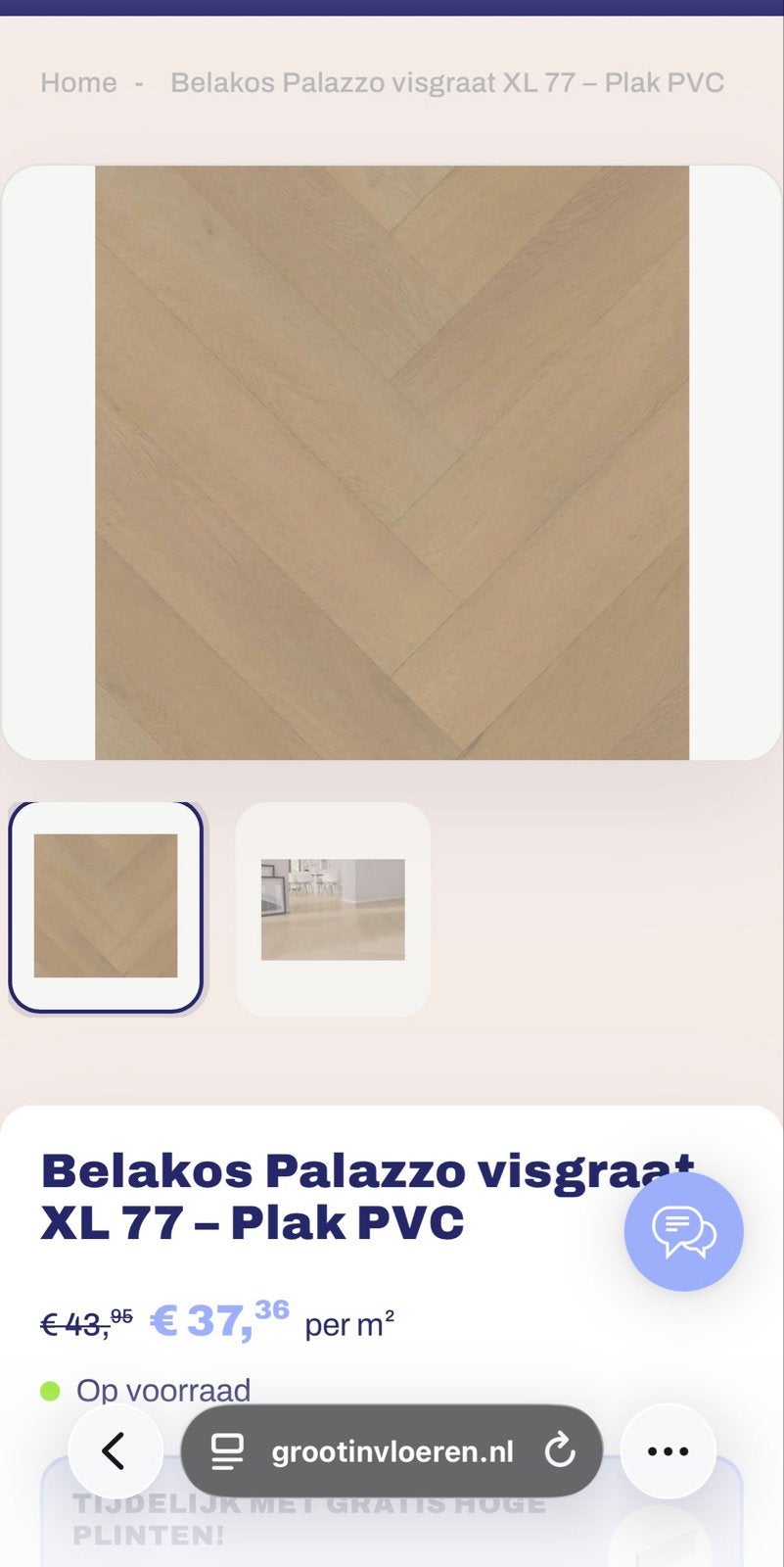 Belakos Palazzo visgraat XL 77 - Plak PVC, Ophalen, Kunststof, 50 tot 150 cm, Overige typen