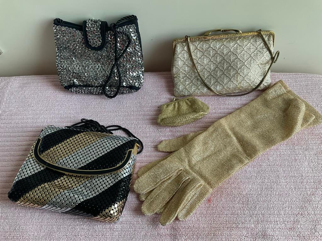 Diverse Avondtasjes en Bruidstasje - Vintage Collectie, Ophalen of Verzenden, Gebruikt, Overige kleuren, Avondtasje