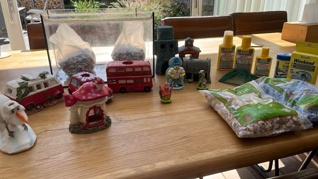 Starters aqarium, Dieren en Toebehoren, Vissen | Aquaria en Toebehoren, Ophalen, Gebruikt, Plant(en), Steen of Hout