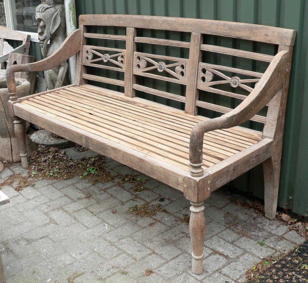 Mooie teak stationsbank BR3 tuin terras bank Bali Ibiza hout, Ophalen of Verzenden