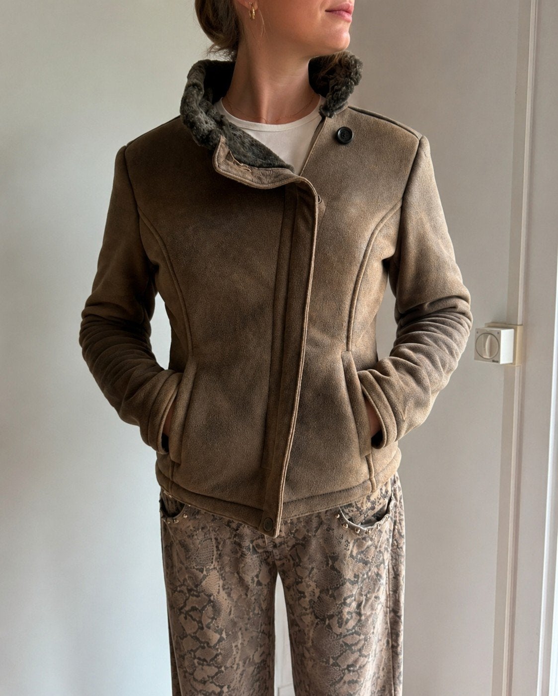 100% shearling dames jas, Ophalen of Verzenden, Gedragen, Maat 34 (XS) of kleiner