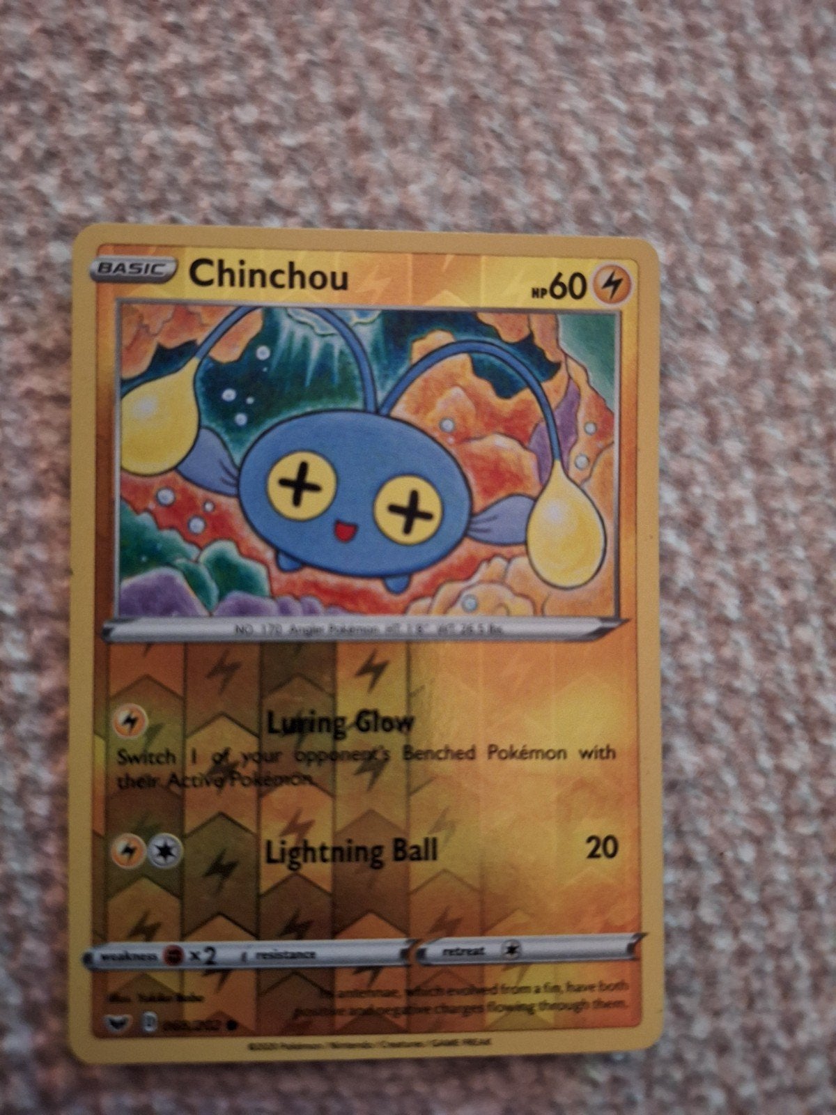 Pokémon Chinchou 8/15 Reverse Holo – McDonald's 2022, Ophalen of Verzenden, Gebruikt