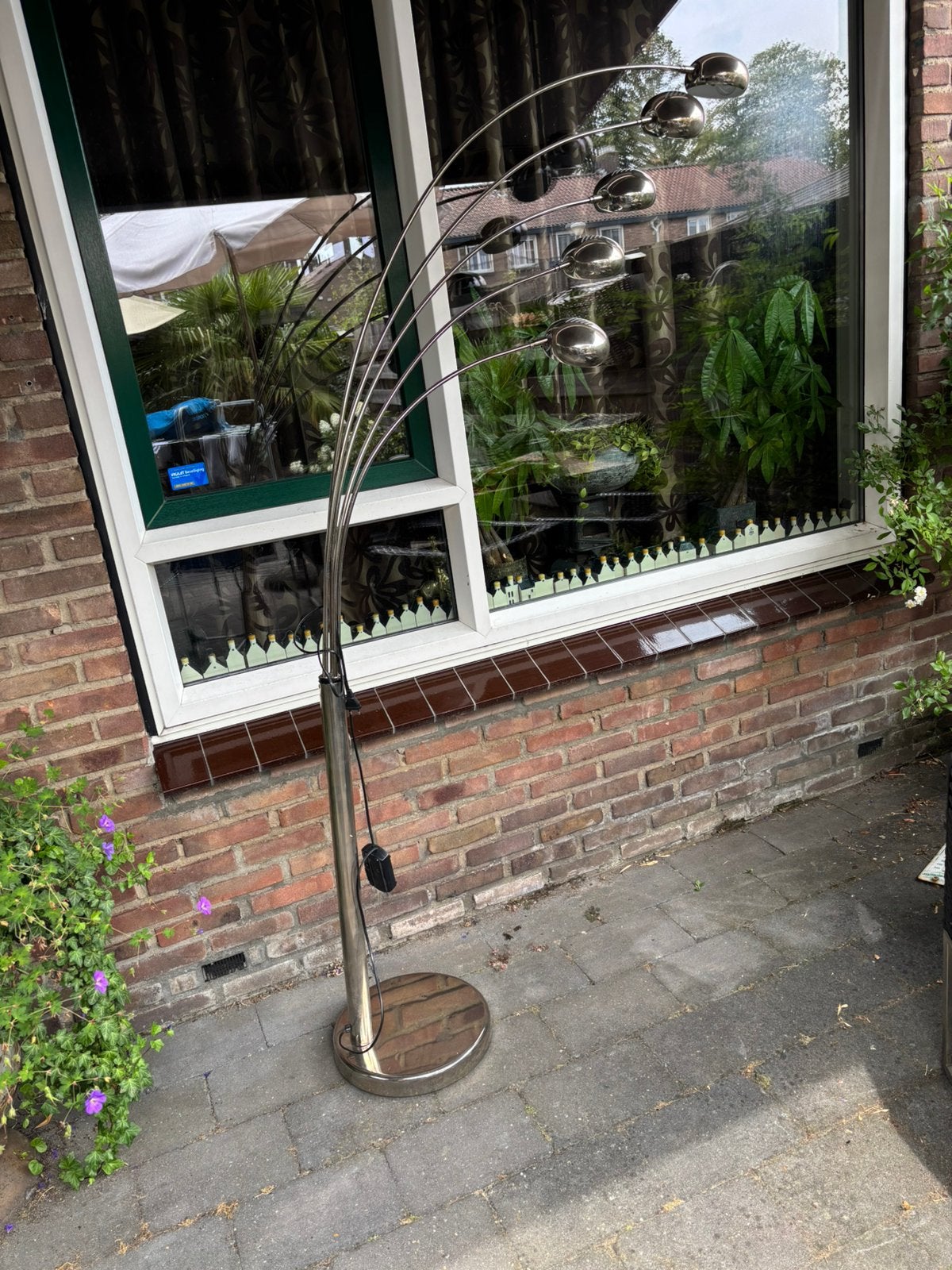 Vintage 5 armige booglamp jaren 80, Huis en Inrichting, Lampen | Vloerlampen, Ophalen, Gebruikt, 150 tot 200 cm