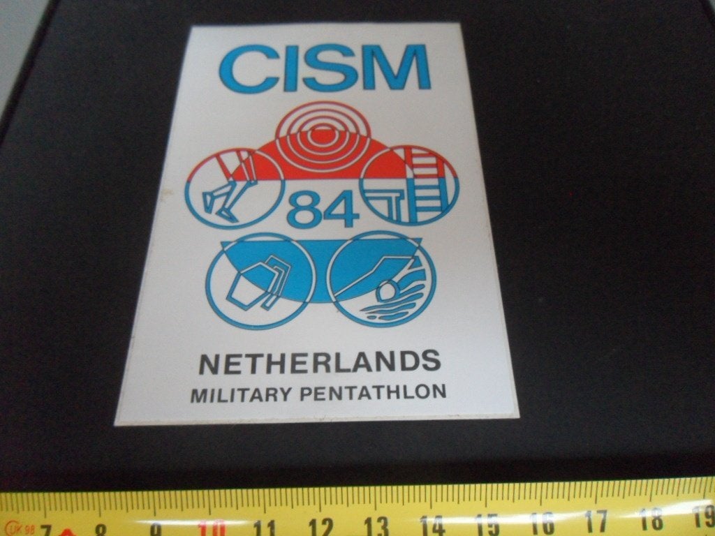 sticker leger CISM 1984 netherlands military pentathlon, Ophalen of Verzenden, Zo goed als nieuw