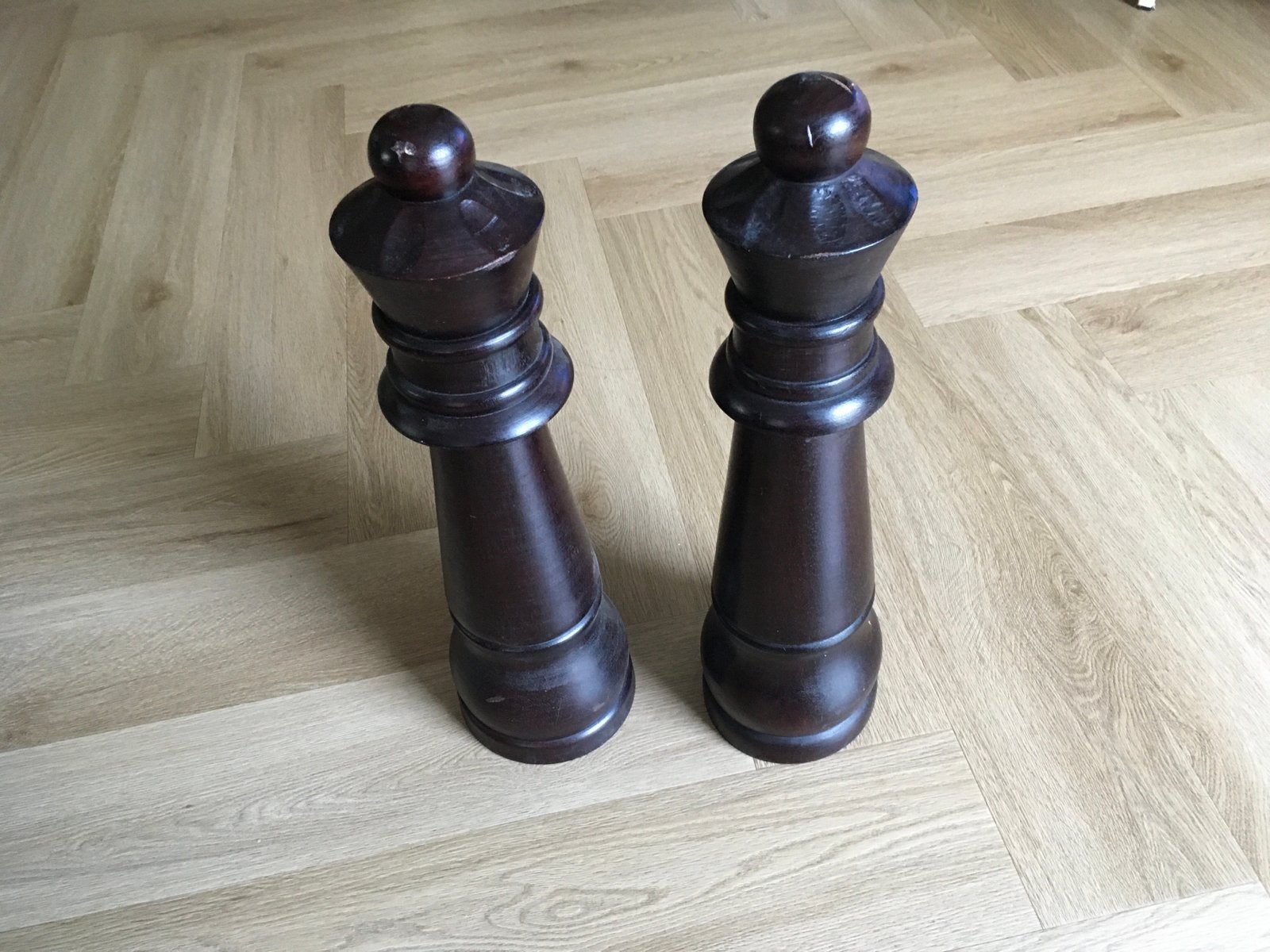 Groot decoratief schaakstuk: de Koningin (hout) xxl, Ophalen of Verzenden, Gebruikt, Hout