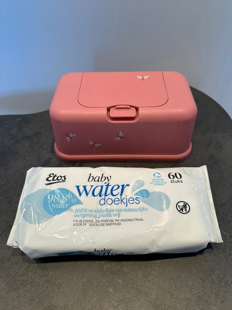 Funkybox babydoekjes opbergdoos - roze, Ophalen of Verzenden, Gebruikt, Overige typen, Prenatal