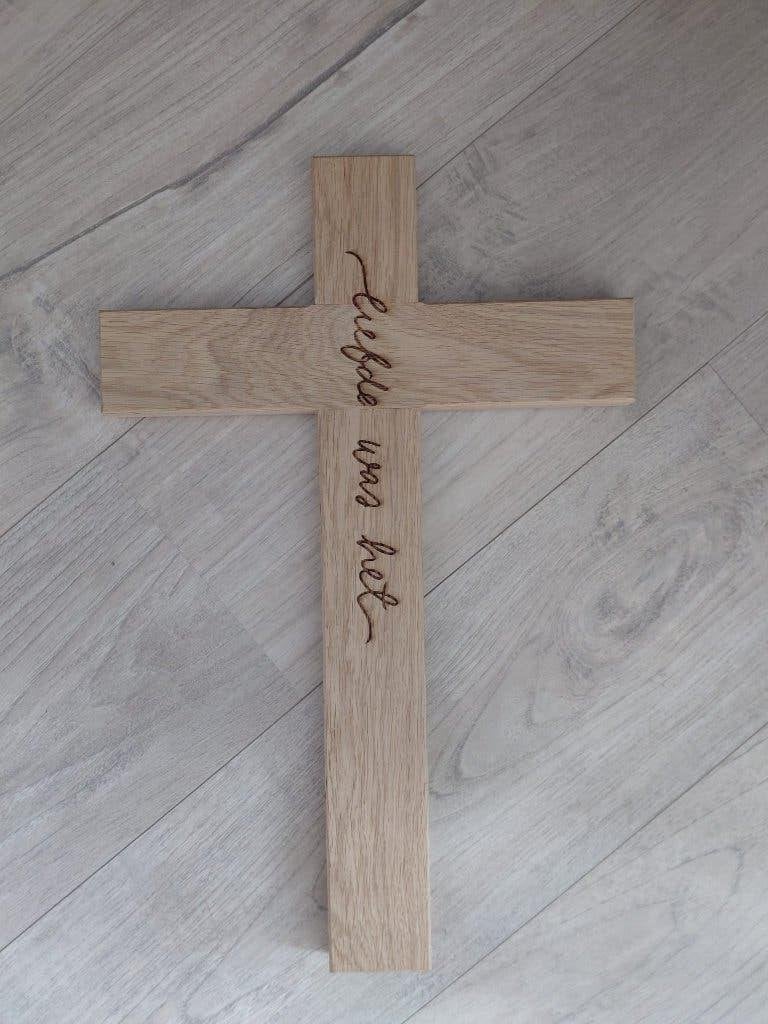 Houten kruis christelijk dagelijkse broodkruimels NIEUW, Verzamelen, Religie, Ophalen of Verzenden, Nieuw, Overige typen, Christendom | Protestants