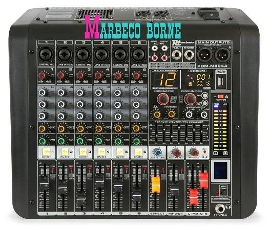 Mengpaneel, 6-Kanalen Studio Mixer met Versterker, PDM-M604A, Muziek en Instrumenten, Info@marbeco.nl, Power Dynamics, Nieuw, Overige instrumenten
