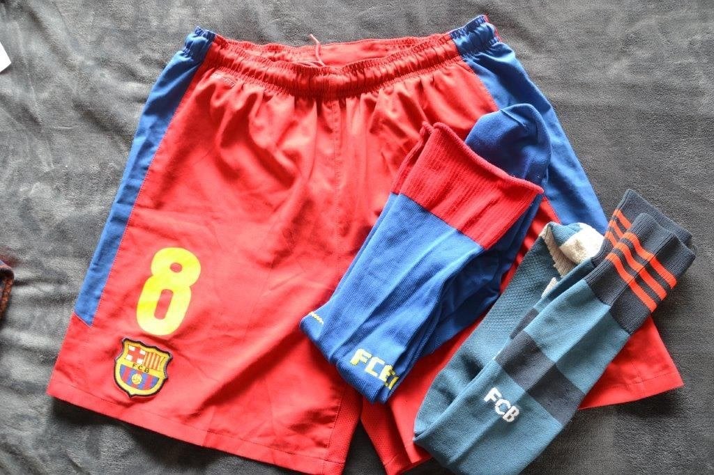 Fc barcelona broekje, maat 158-170, Ophalen, Overige kleuren, Zo goed als nieuw, Voetbal