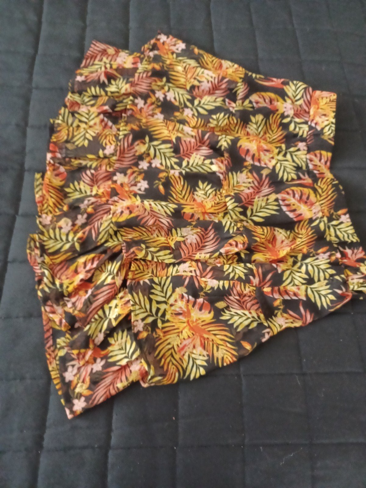 Zomerse stroken rokje met tropische print - Maat M, Maat 38/40 (M), Nieuw, Oranje, Ophalen of Verzenden