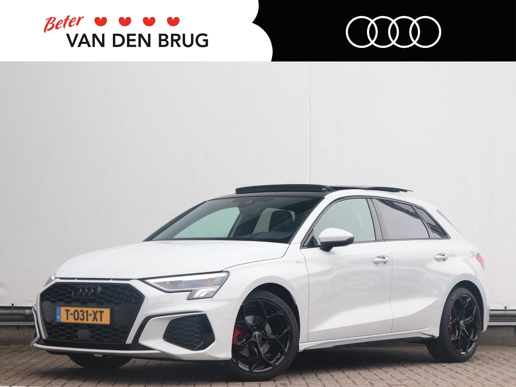 Audi A3 Sportback 35 TFSI S edition | Panoramadak | Sportsto, Auto's, Audi, 4 cilinders, 150 pk, Leder en Stof, Wit