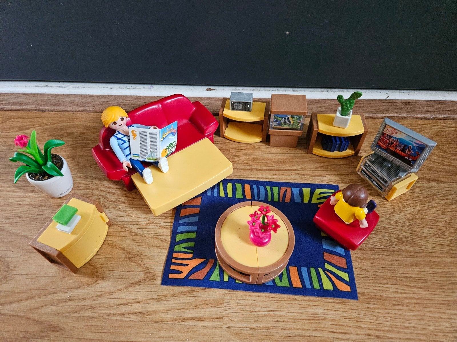 playmobil woonkamer bank kast vloerkleed, Complete set, Overige typen, Ophalen of Verzenden, Zo goed als nieuw
