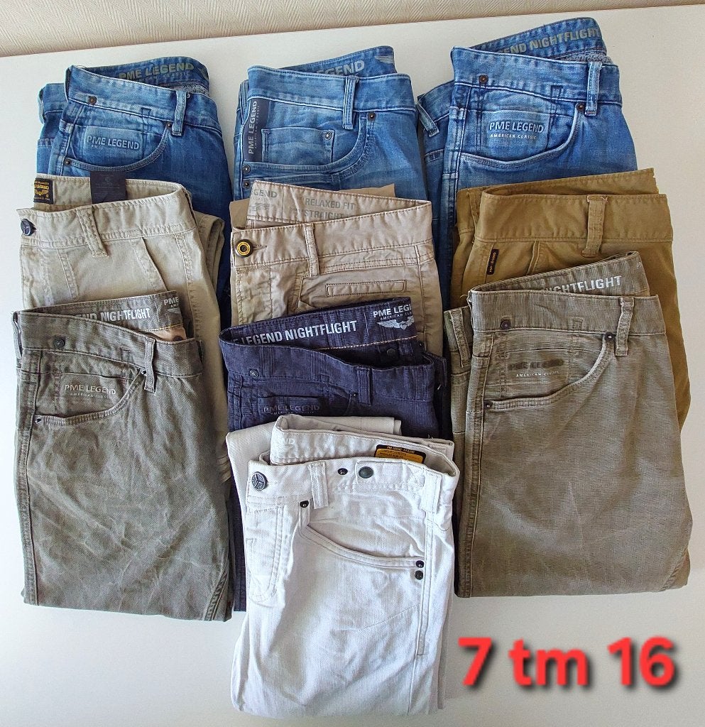 Grote hoeveelheid broeken + vest + t-shirts, Overige kleuren, Verzenden, Overige maten, Zo goed als nieuw