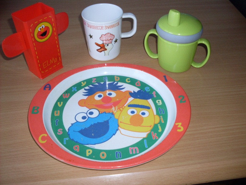 mepal kinder bord en mepal kinder bekers, Ophalen, Gebruikt, Overige typen, Overige merken