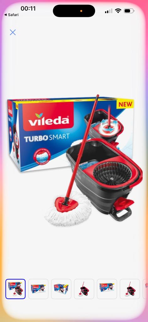 Vileda Turbo Smart Dweilsysteem met Emmer en Mop, Ophalen of Verzenden, Dweilemmer, -bak, of -wagen