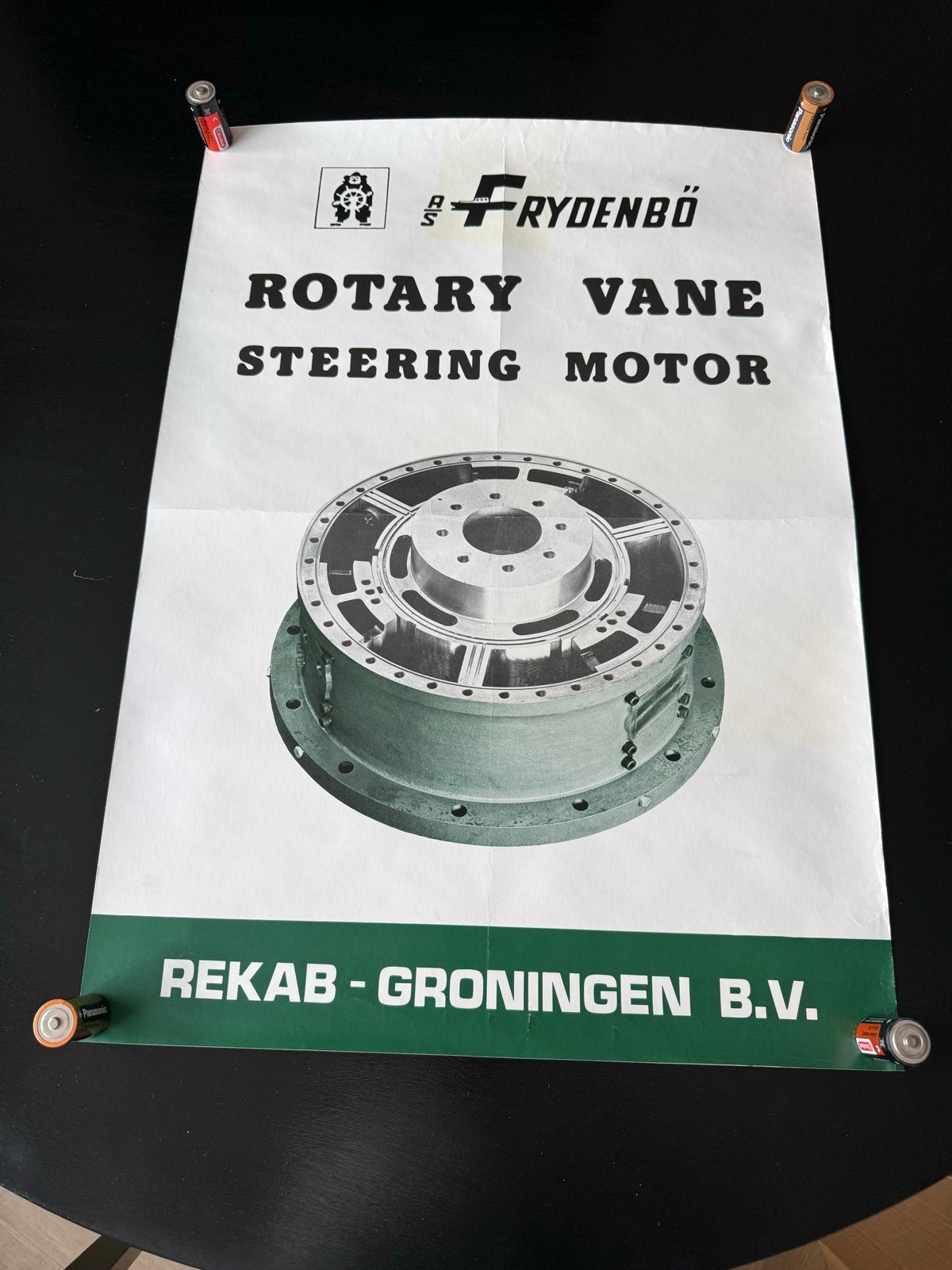 Vintage poster Frydenbö Rotary Vane Steering Motor Rekab, Ophalen, A1 t/m A3, Reclame, Rechthoekig Staand