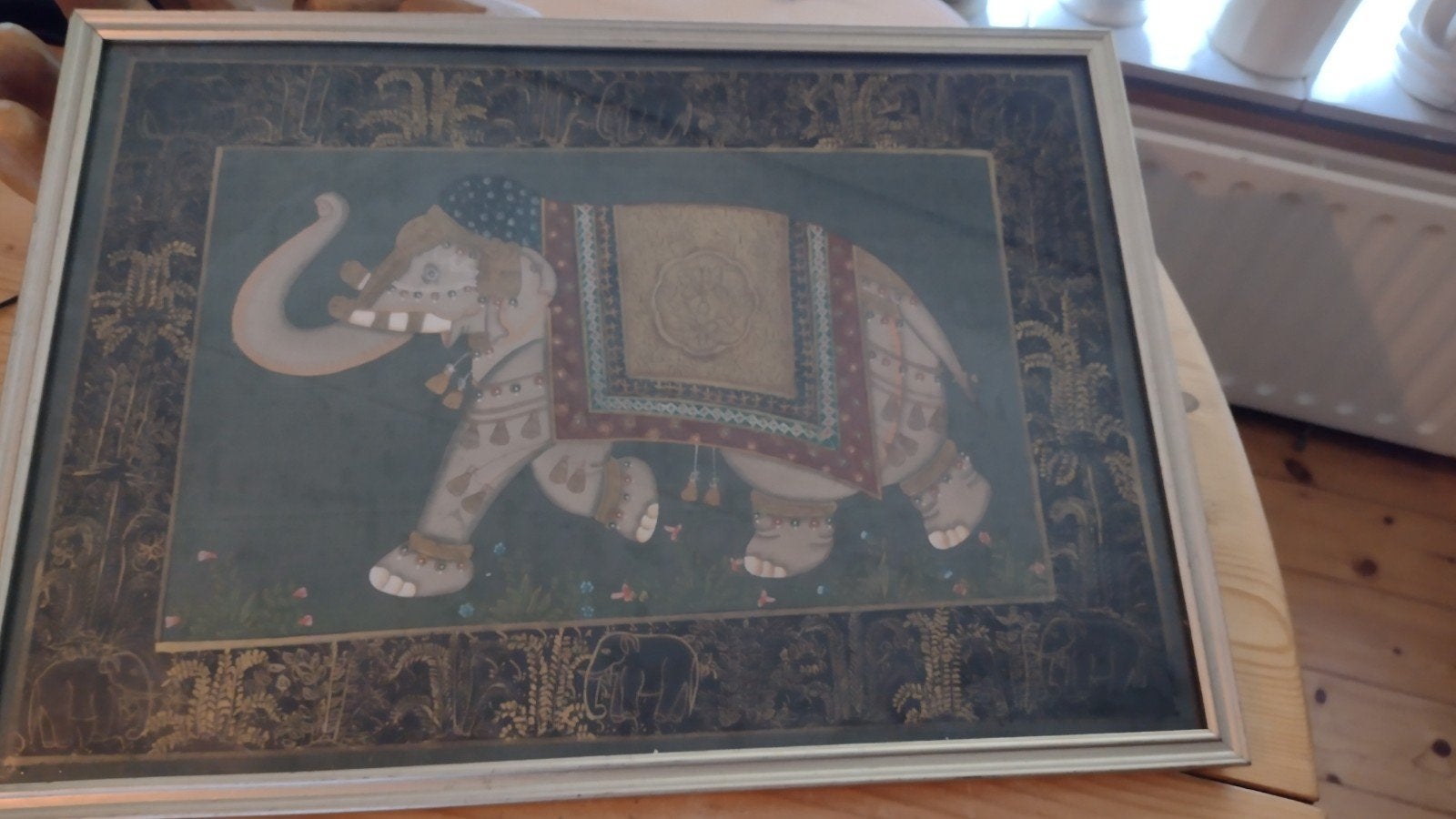 Handgemaakt oosters  dierenschilderij olifant, Ophalen of Verzenden