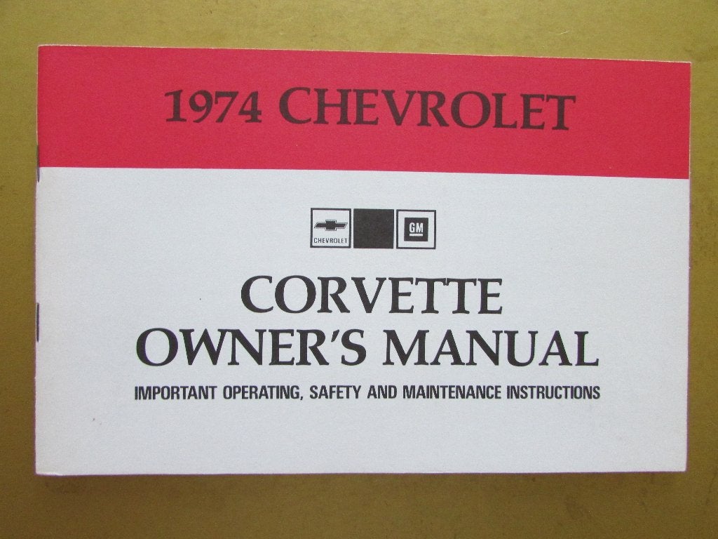 1974 Chevrolet Corvette owner's manual, Engels, Ophalen of Verzenden