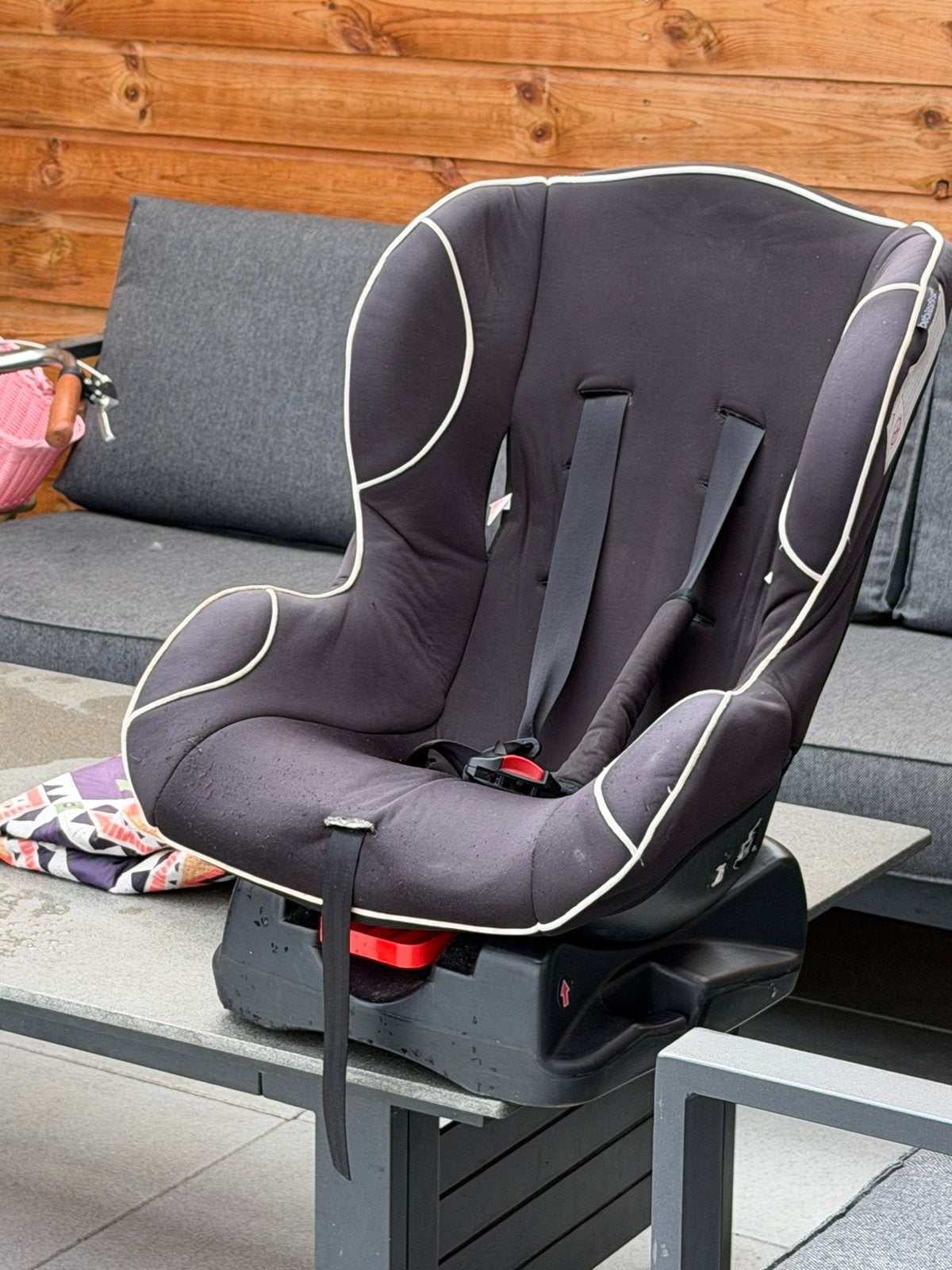 Bebies first autostoel draaibaar, Autogordel of Isofix, Gebruikt, 0 t/m 18 kg, Ophalen