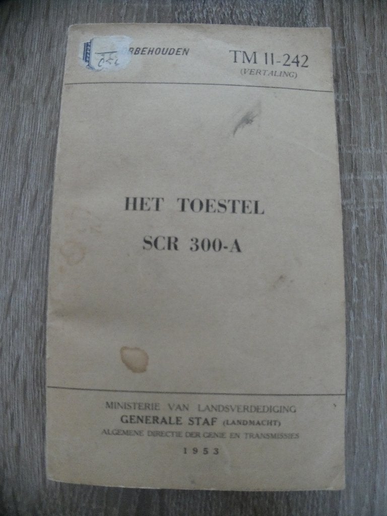 Voorschrift Het toestel SCR 300-A, Verzamelen, Ophalen of Verzenden, Landmacht, Nederland, Boek of Tijdschrift