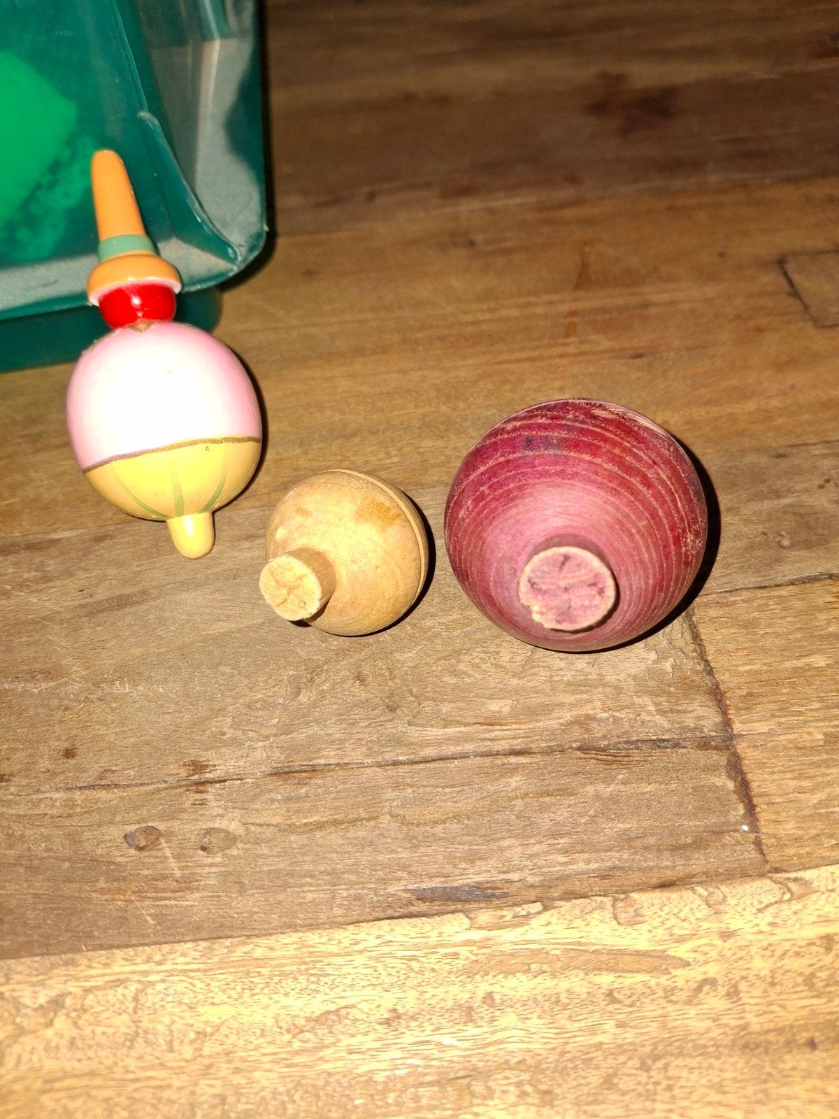 Vintage Retro Houten Tollen Set - Speelgoed, Ophalen of Verzenden, Gebruikt, Jongen of Meisje