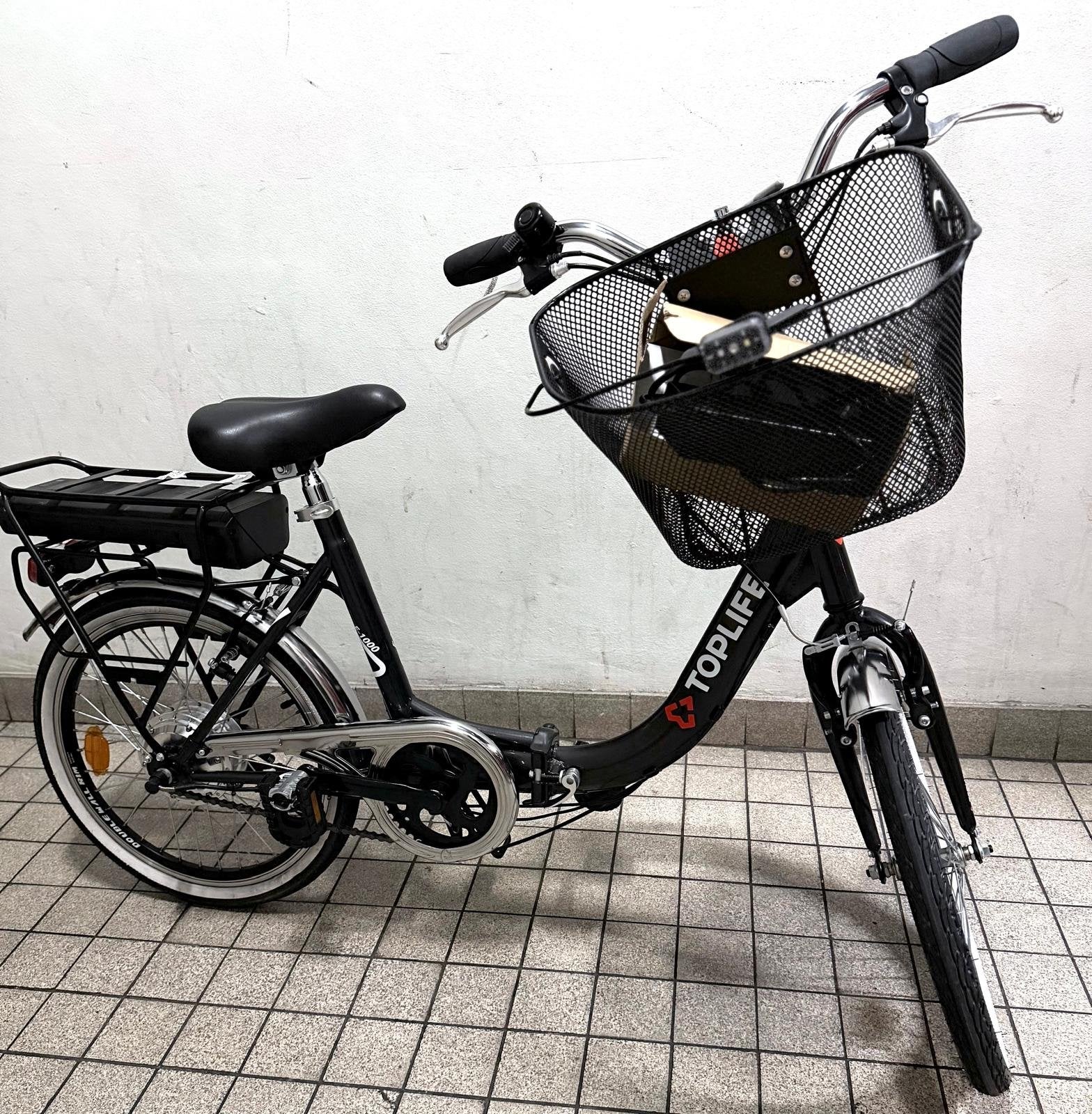 Toplife opvouwbare elektrische fiets met mand NIEUW!!!, Fietsen en Brommers, Velgrem, Nieuw, Dames, Ophalen