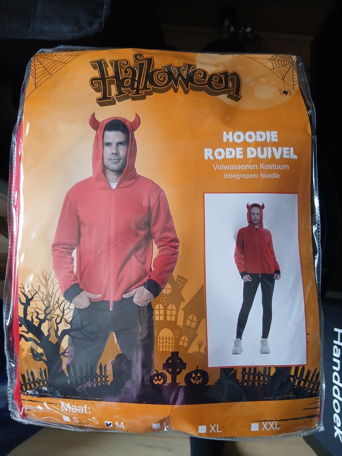 Halloween Hoodie Rode Duivel Kostuum M, Ophalen, Nieuw, Bovenkleding