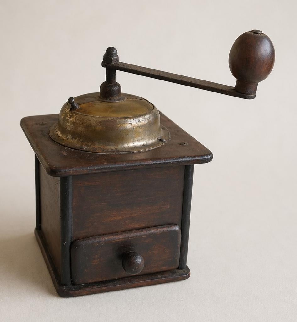 Antiek Koffiemolentje - Houten Handkoffiemolen, Ophalen