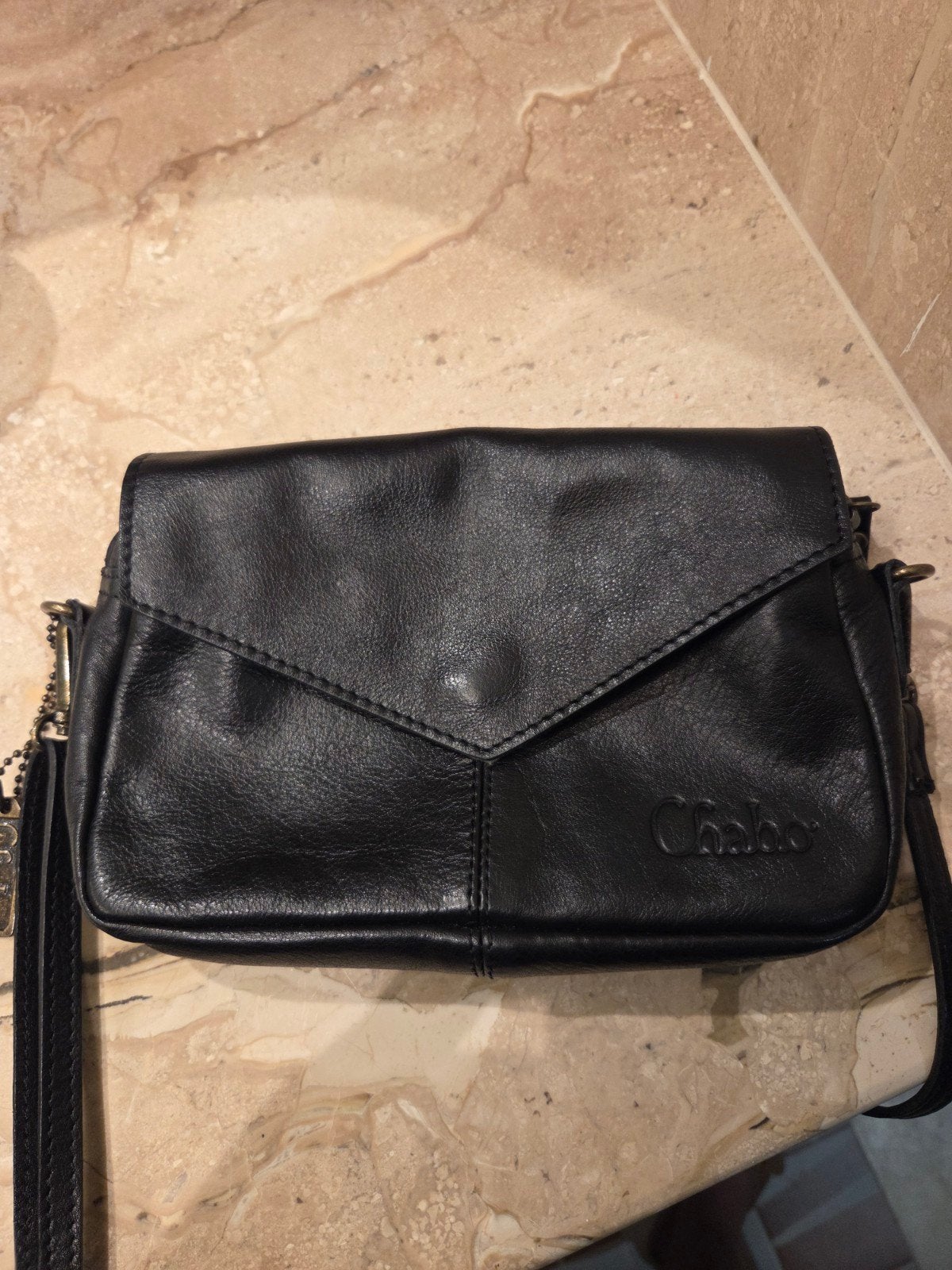Mooie leren crossbody van Chabo, Ophalen of Verzenden, Zo goed als nieuw, Zwart