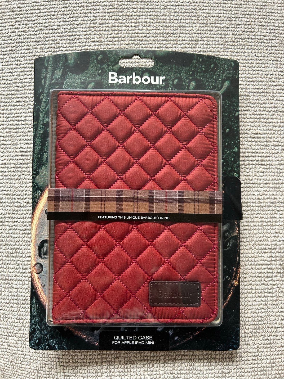 Barbour Gewatteerde Hoes voor Apple iPad Mini 1 2 3  - Rood, Textiel, Overige merken, Nieuw, Hoesje of Tasje