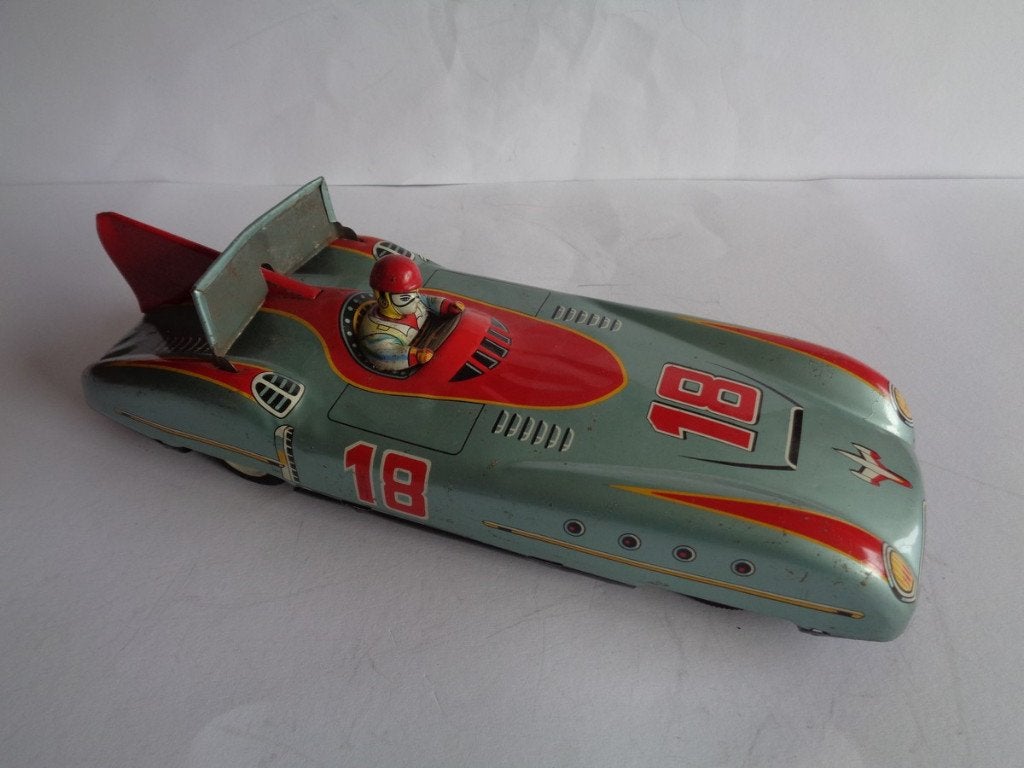 Oude blikken ASC (Aoshin) 1960s Racer, Japan, jr60's, 28 cm, Ophalen of Verzenden, Gebruikt