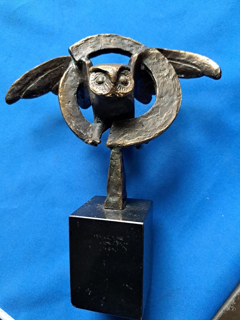 bronzen uil, Ophalen of Verzenden, Brons
