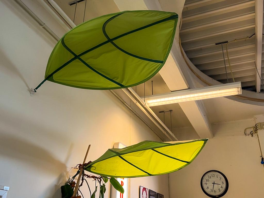2x IKEA Löva Bedhemel (grote groene bladeren), Ophalen, Zo goed als nieuw