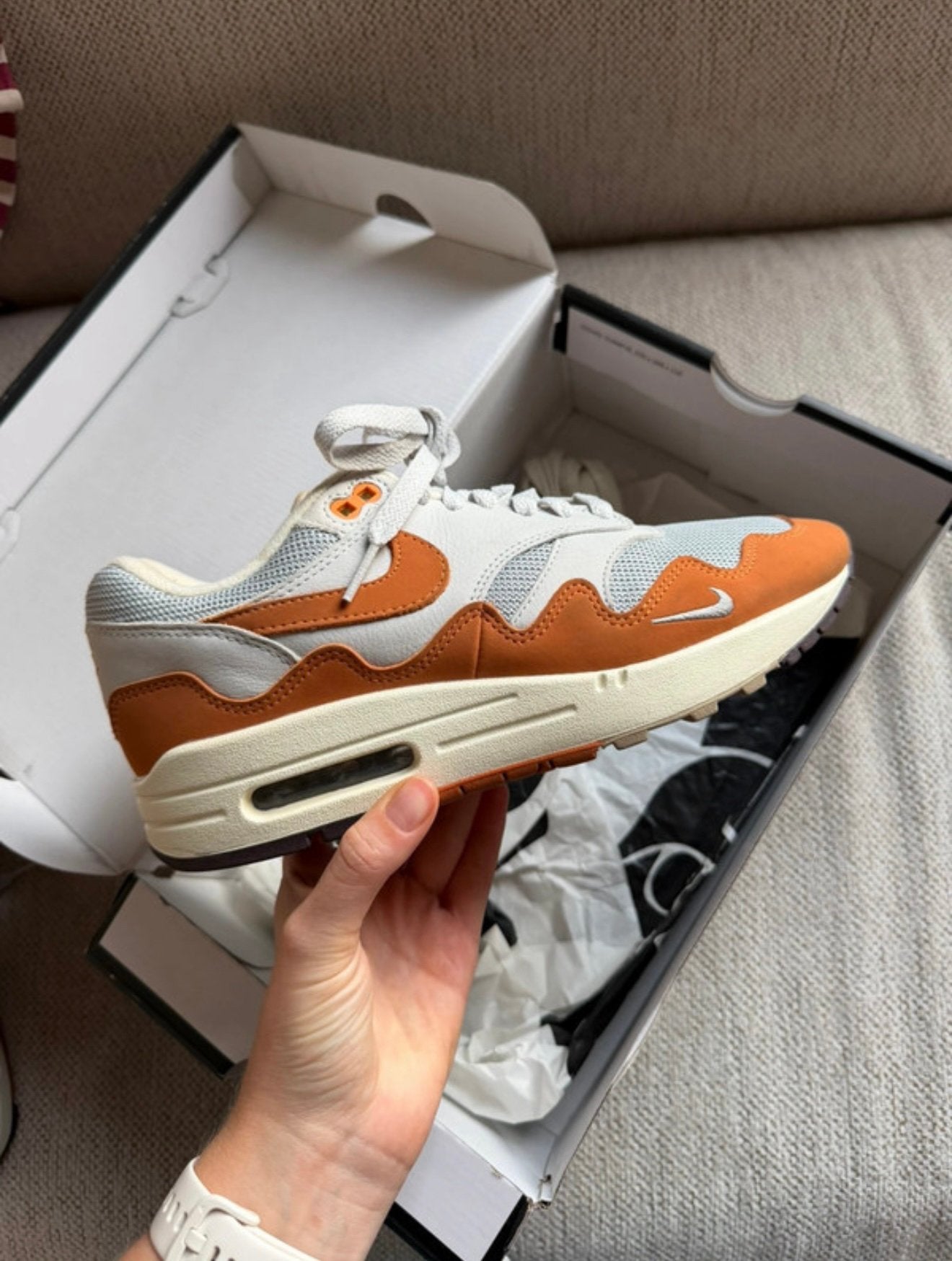 Nike Air Max 1 Patta Monarch - Maat 39, Oranje, Ophalen of Verzenden, Sneakers of Gympen, Zo goed als nieuw