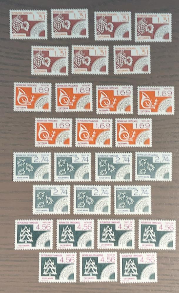 7x serie préoblitéré Frankrijk, Ophalen of Verzenden, Postfris