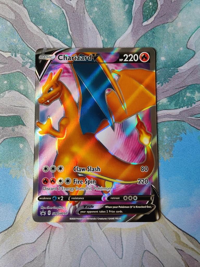 Pokemon black star promo Charizard v full art swsh050, Ophalen of Verzenden, Nieuw, Losse kaart, Foil
