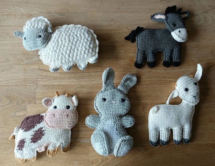 zelf gehaakte platte knuffeltjes, Ophalen, Nieuw, Jongen of Meisje