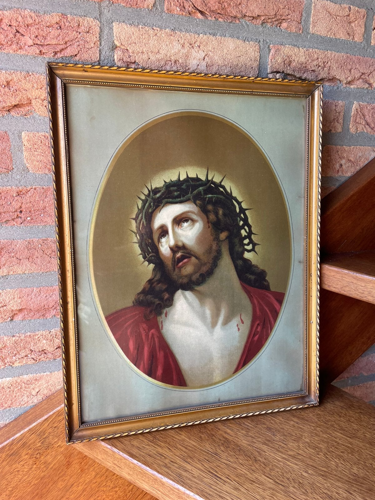 Antiek vergulde lijst Jezus aan het Kruis Crucifix, Ophalen of Verzenden, Christendom | Katholiek