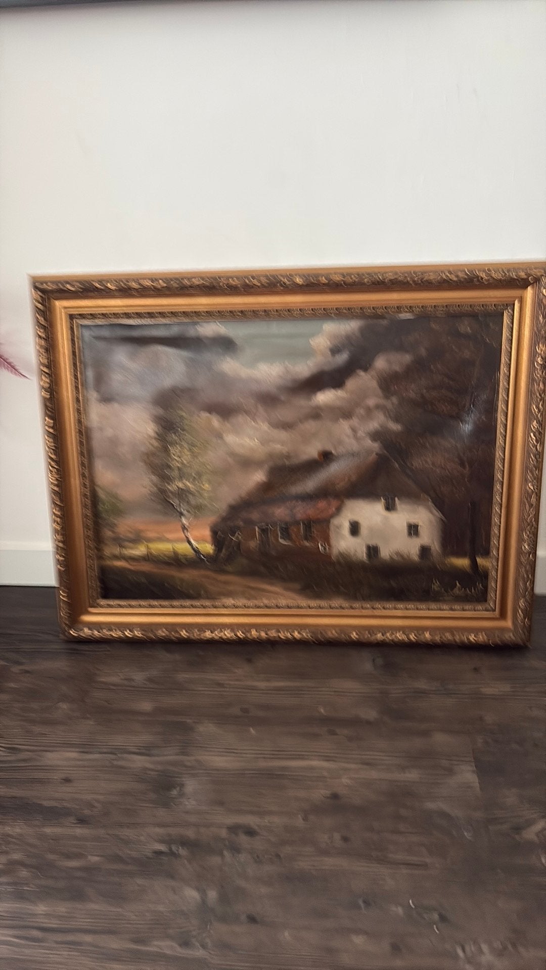Hut van Mie Pils olieverfschilderij (Waalre), Antiek en Kunst, Ophalen, Klassiek, Olieverf, Doek