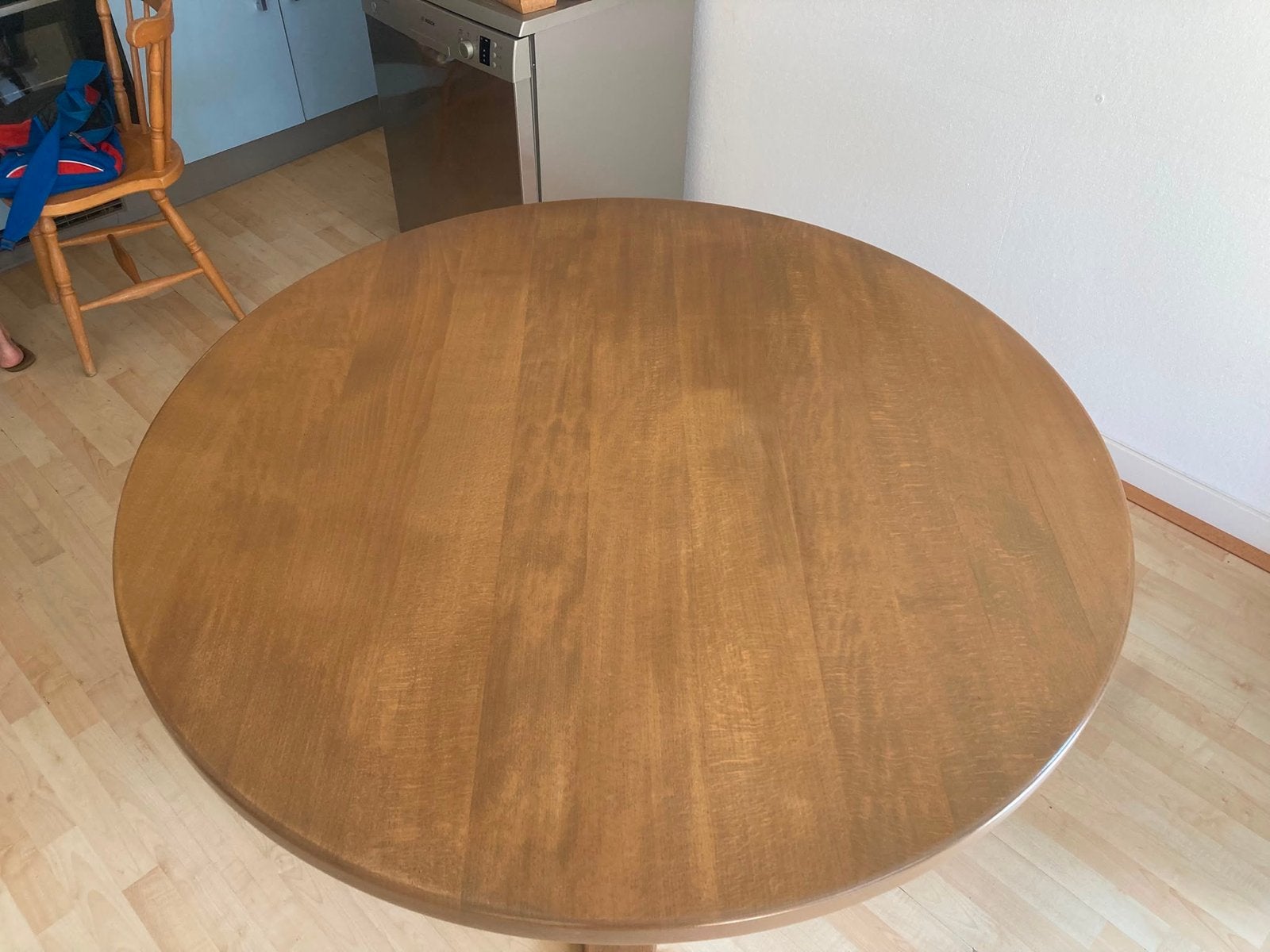 Mooie ronde beukenhouten tafel, Huis en Inrichting, Tafels | Eettafels, Ophalen, Gebruikt, 100 tot 150 cm, Rond