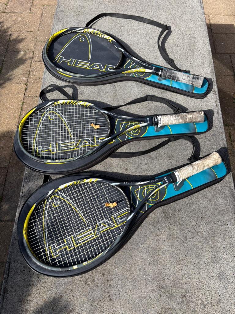 3 Stuks Head Tennis Rackets - Radical (zebra) Tour Series, Sport en Fitness, Tennis, Ophalen, Gebruikt, Head, Racket