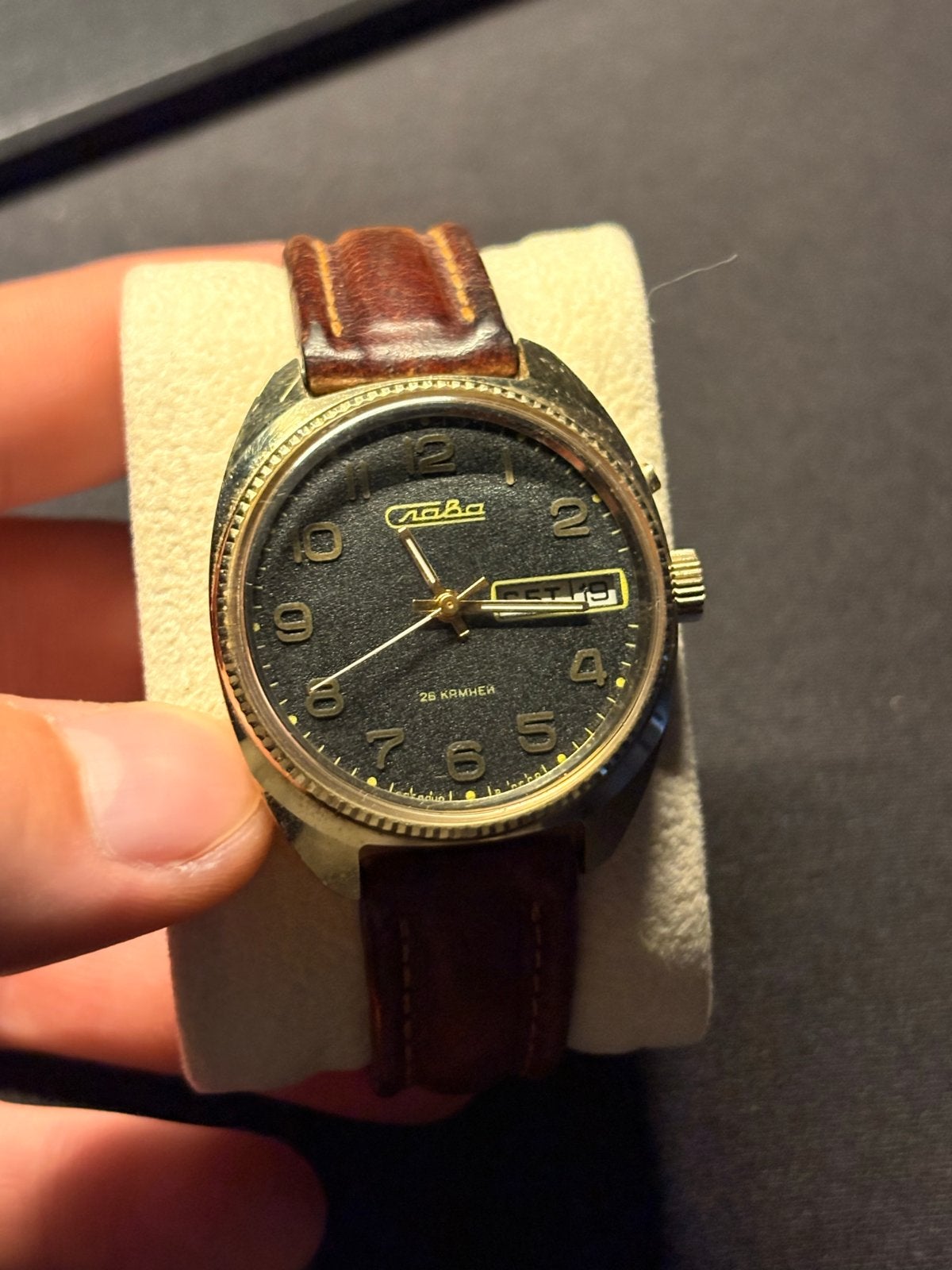 Slava USSR Mechanisch Sovjet Horloge - Vintage Polshorloge, Overige merken, Overige materialen, Met bandje, Polshorloge