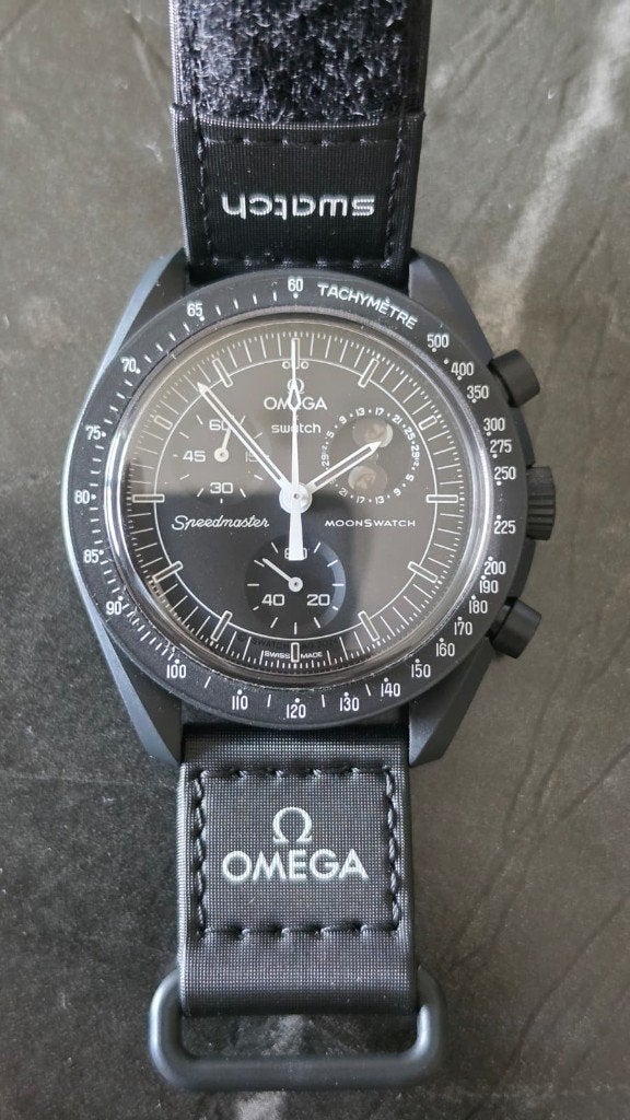 Omega x Swatch MoonSwatch - Zwart - Full Set, Sieraden, Tassen en Uiterlijk, Horloges | Heren, Kunststof, Polshorloge, Kunststof