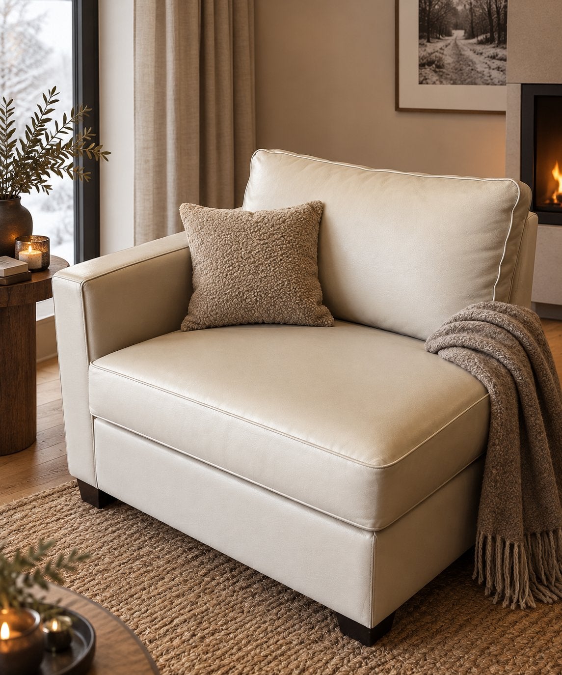 Leren fauteuil - 100 cm breed, 90 cm hoog, 85 cm diep, Ophalen, Modern klassiek, Zo goed als nieuw, 75 tot 100 cm