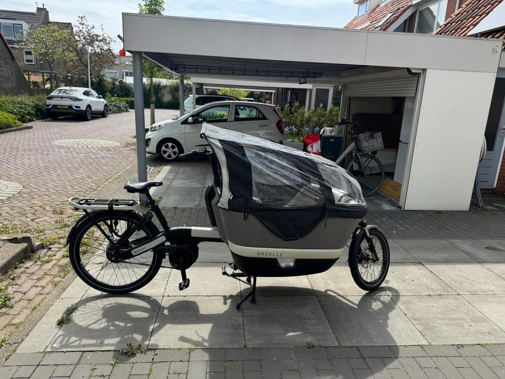 Gazelle Makki 2023 Elektrische bakfiets regenhuif & slot, Ophalen of Verzenden, Zo goed als nieuw, Gazelle