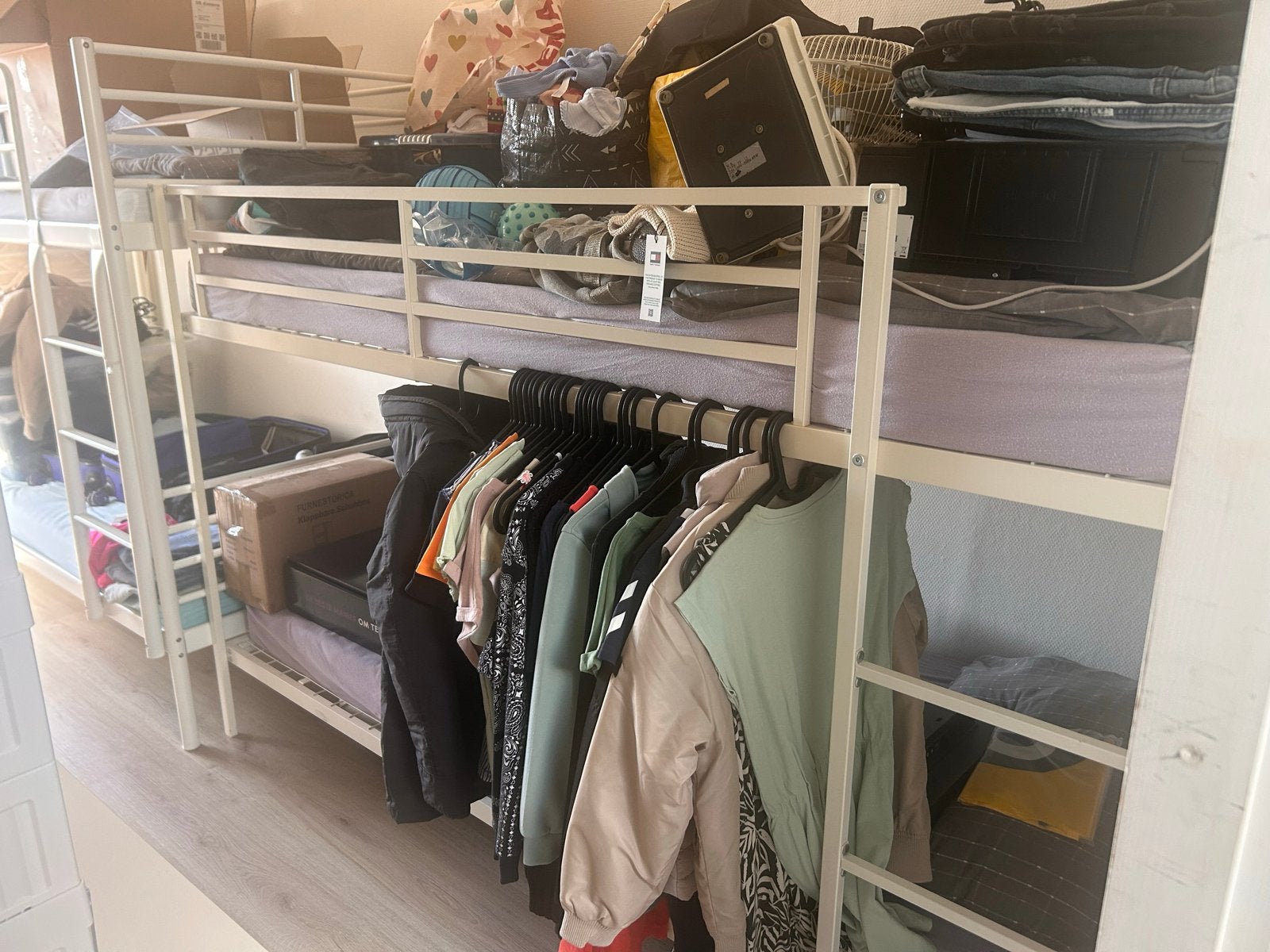 Gebruikt stapelbed 80 x 200 cm zonder matrassen, Huis en Inrichting, Slaapkamer | Stapelbedden en Hoogslapers, Ophalen, Gebruikt