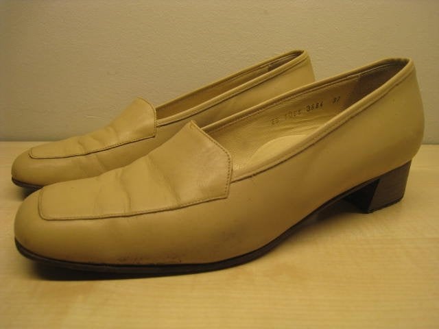 Damesschoenen, 37, beige leder, italiaans, hak te herstellen, Ophalen, Nieuw, Beige