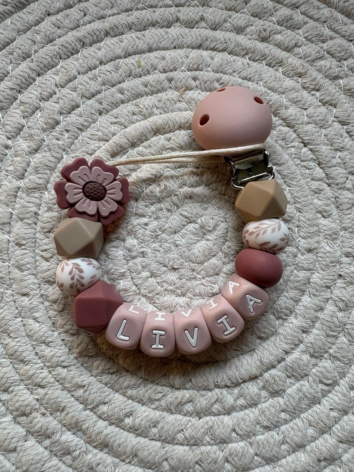 Speenkoord | Bloem | Roze | Baby | Zelf personaliseren, Verzenden, Nieuw, Kraamcadeau