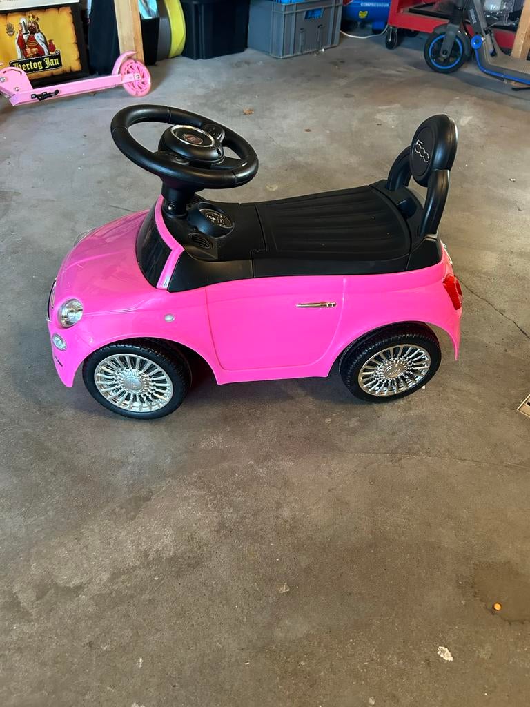 Roze Fiat 500 loopauto voor kinderen, Ophalen of Verzenden, Gebruikt